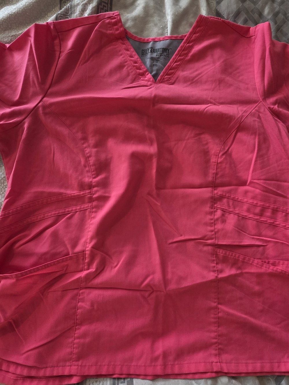 Grey's Anatomy Women's V-Neck Scrub Top - Bright Pink